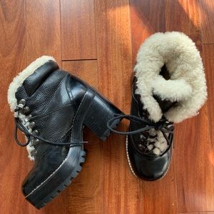 Jeffrey Campbell fur bootie heels